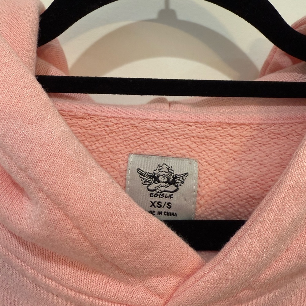 Boys Lie Pink Angel Graphic Hoodie | Size XS/S - Picture 5 of 8